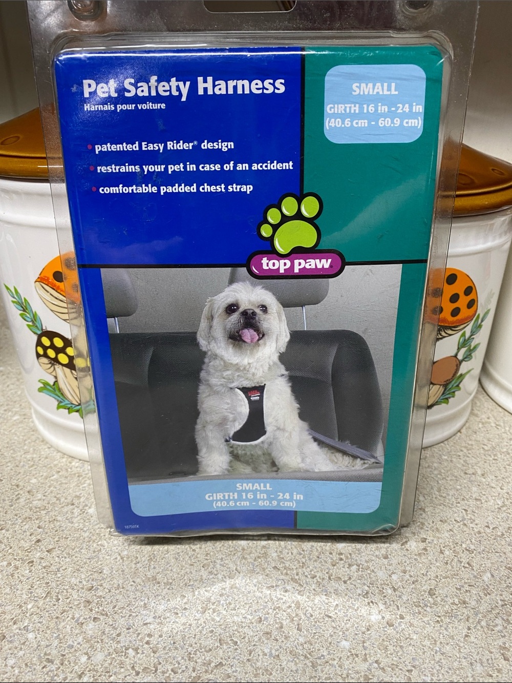 Top Paw Black and White Pet Safety Harness